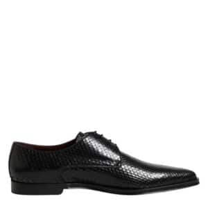 Dolce & Gabbana Black Leather Lace Up Dress Men Derby Shoes