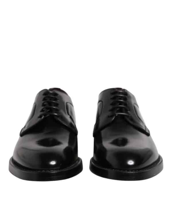 Dolce & Gabbana Black Calf Leather Lace Up Dress Derby Shoes – Image 2