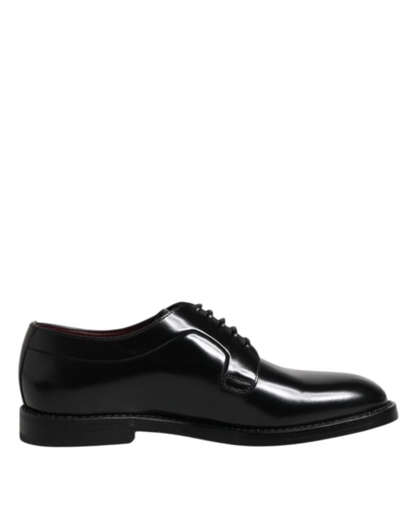 Dolce & Gabbana Black Calf Leather Lace Up Dress Derby Shoes – Image 7