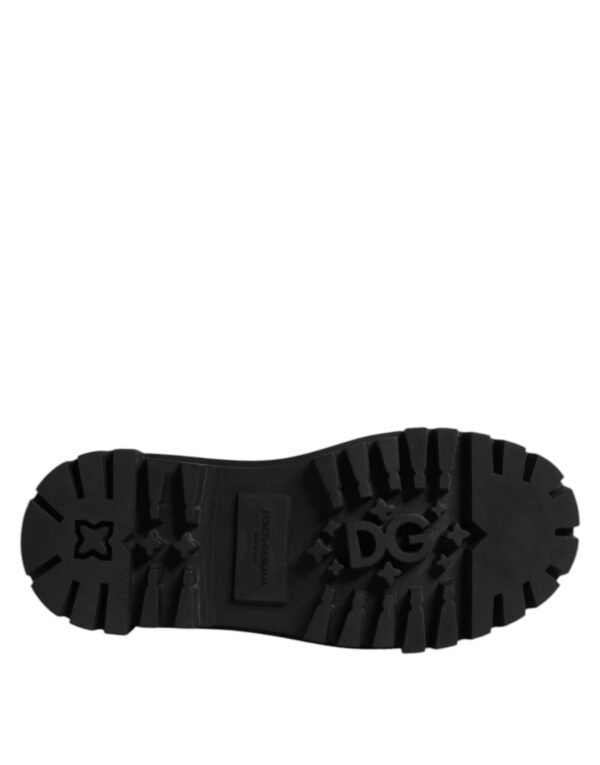Dolce & Gabbana Black Leather Lace Up Mid Calf Boots Shoes – Image 8