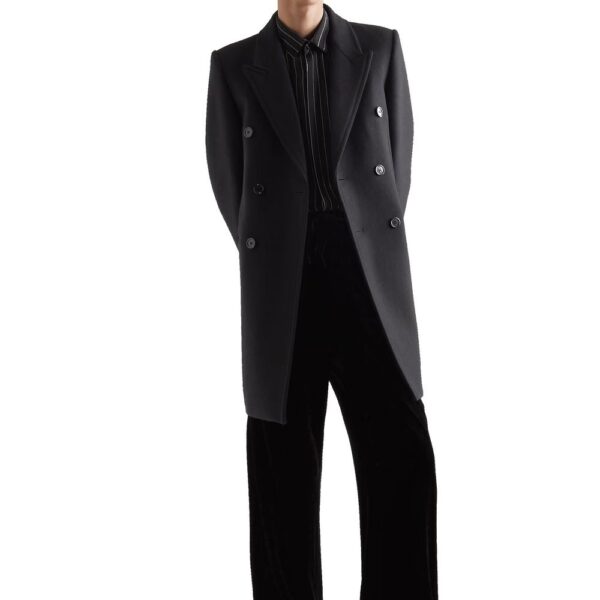 Saint Laurent Double-Breasted Wool Coat – Image 2