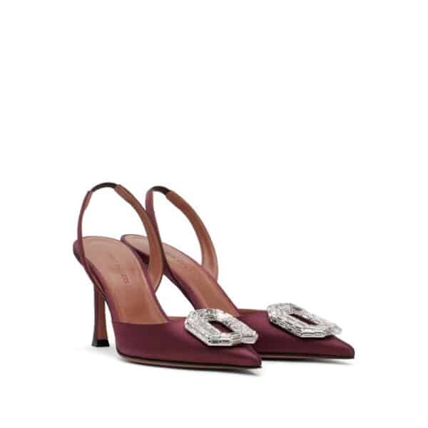 Amina Muaddi Camelia Sling 90 Satin Pumps – Image 2