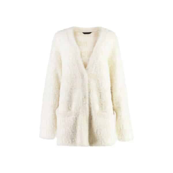 Balenciaga Wool Blend Jacquard Cardigan