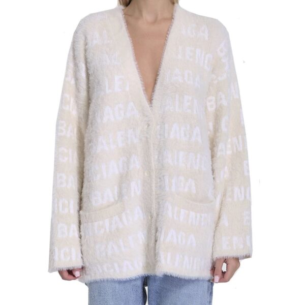 Balenciaga Wool Blend Jacquard Cardigan – Image 2