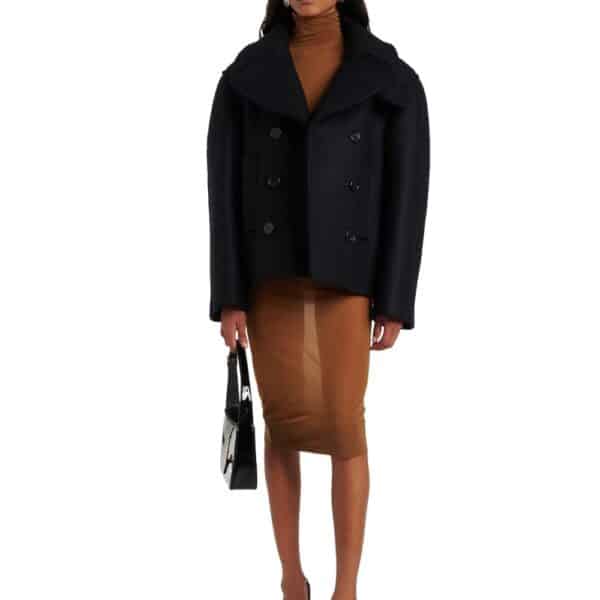 Saint Laurent Oversized Virgin Wool Peacoat – Image 2