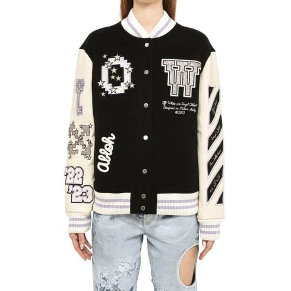 Off-White Wool Bomber Jacket – Image 2