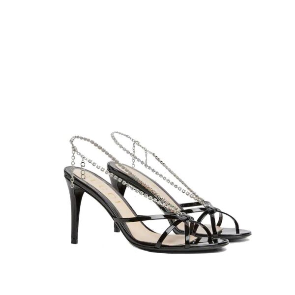 Gucci Crystal Chain Sandals – Image 2