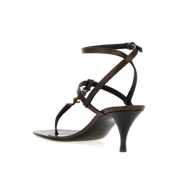 Saint Laurent Cassandra Leather Flip-Flop Sandals – Image 3