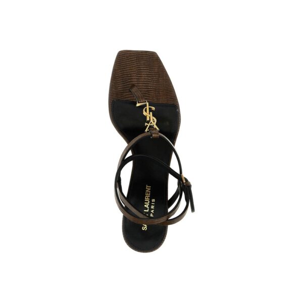 Saint Laurent Cassandra Leather Flip-Flop Sandals – Image 4