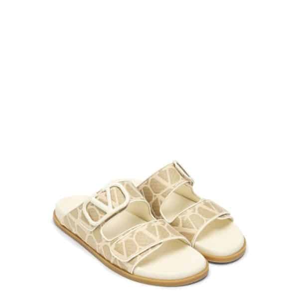 Valentino Garavani Toile Iconographe Flat Sandals – Image 2