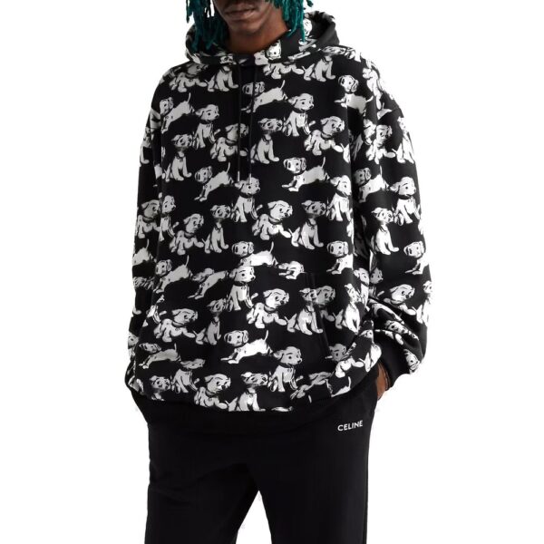 Celine Hooded Printed Dogs Sweatshirt – Image 2