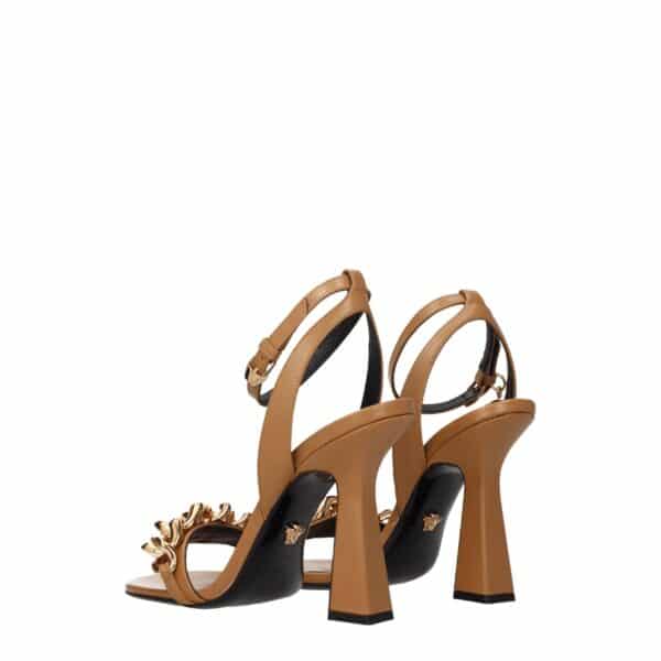 Versace Brown Leather Stiletto Heels Sandals – Image 4
