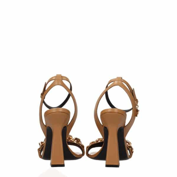 Versace Brown Leather Stiletto Heels Sandals – Image 5