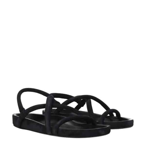 Isabel Marant Black Leather Flat Sandals – Image 2