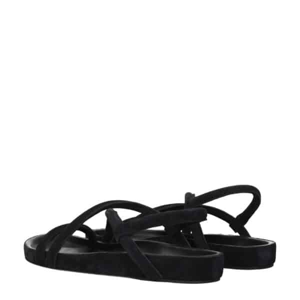 Isabel Marant Black Leather Flat Sandals – Image 4