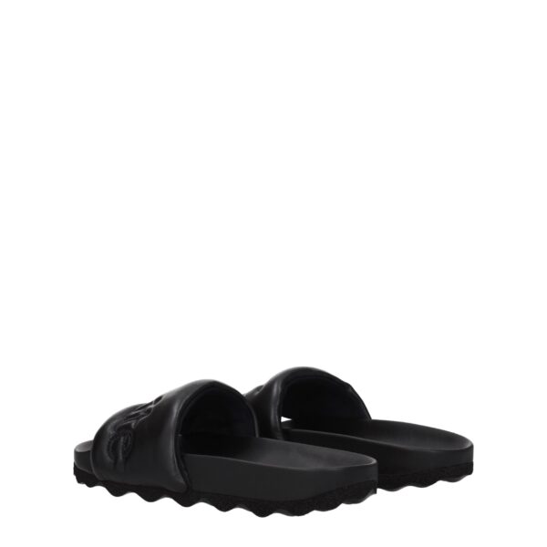 Off-White Black Leather Slippers Sandals – Image 4