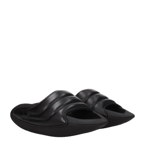 Balmain Black Leather Slippers Sandals – Image 2
