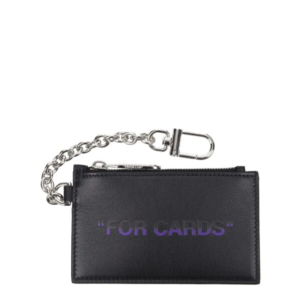 Off-White Black Leather Wallets