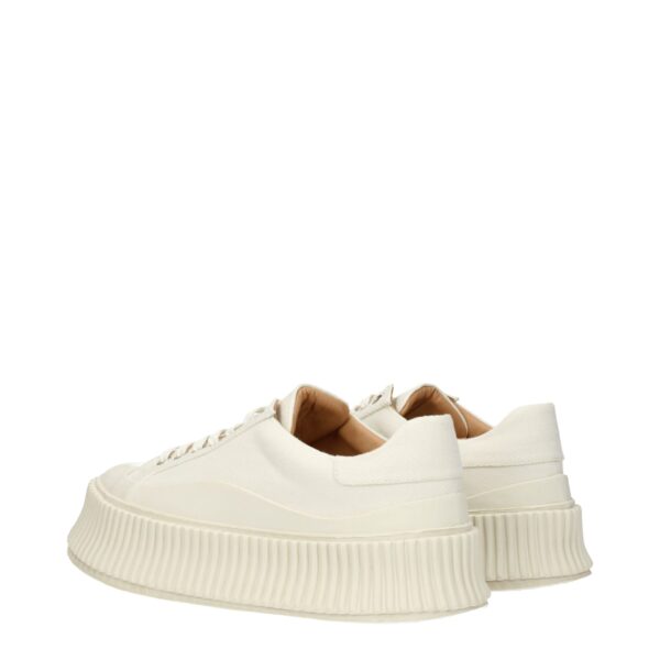 Jil Sander White Fabric Platform Sneakers – Image 4