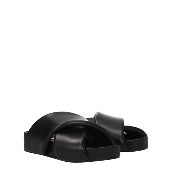 Jil Sander Black Leather Slippers Sandals – Image 2