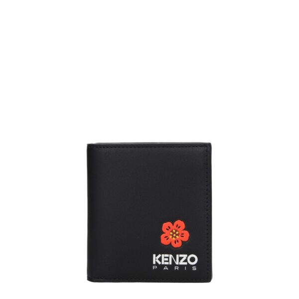 Kenzo Black Leather Wallets