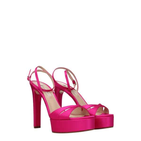 Casadei Pink Satin Platforms – Image 2