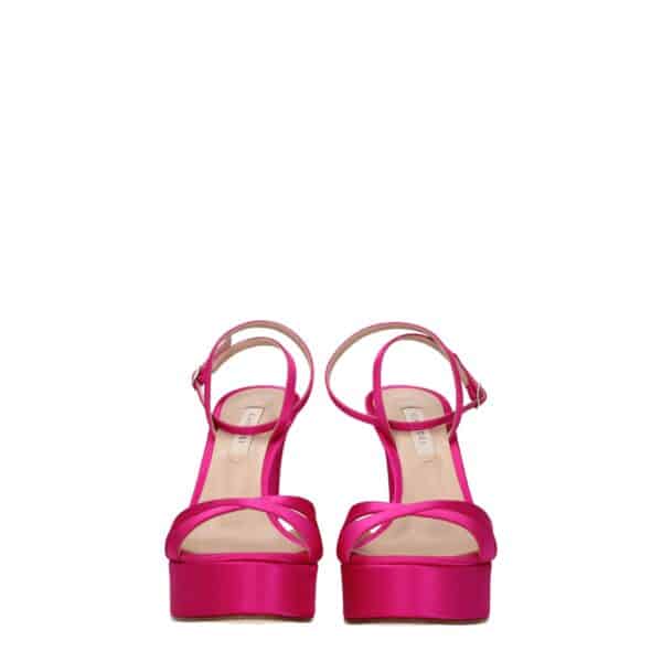 Casadei Pink Satin Platforms – Image 3