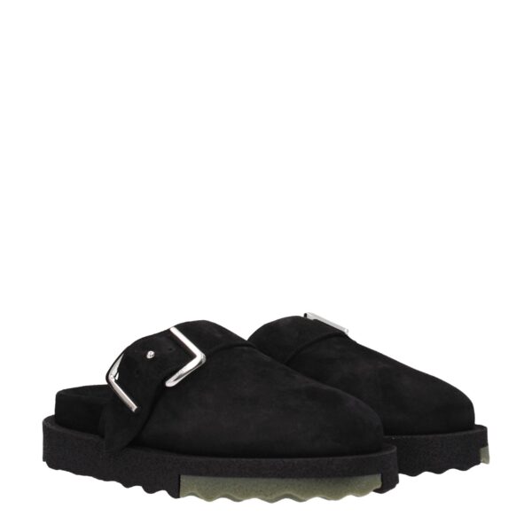 Off-White Black Leather Slippers Sandals – Image 2