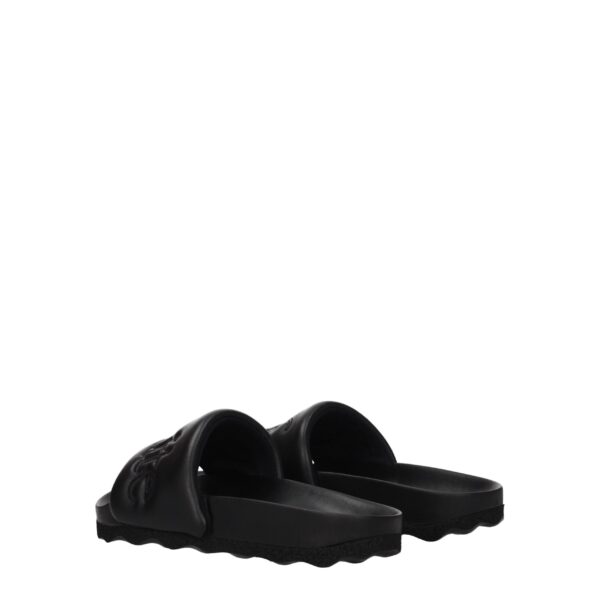 Off-White Black Leather Slippers Sandals – Image 4