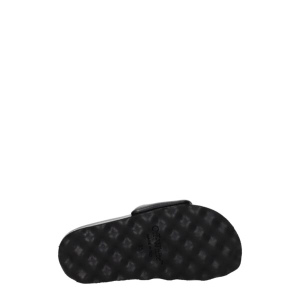 Off-White Black Leather Slippers Sandals – Image 5
