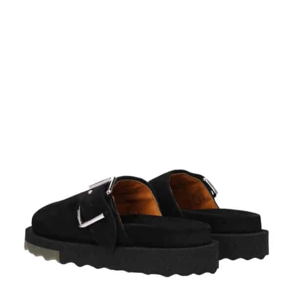 Off-White Black Leather Slippers Sandals – Image 4