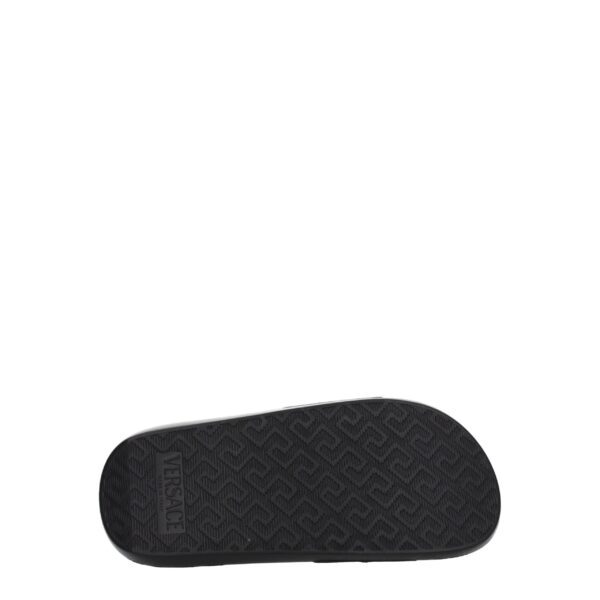 Versace Black Leather Slippers Sandals – Image 5