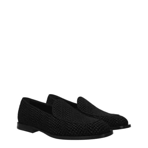 Dolce & Gabbana Black Velvet Slip-On Loafers – Image 2