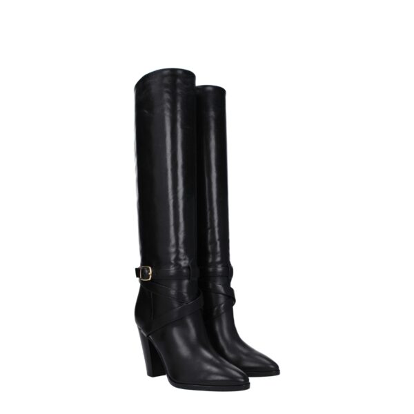 Celine Black Leather High Heel Boots – Image 2
