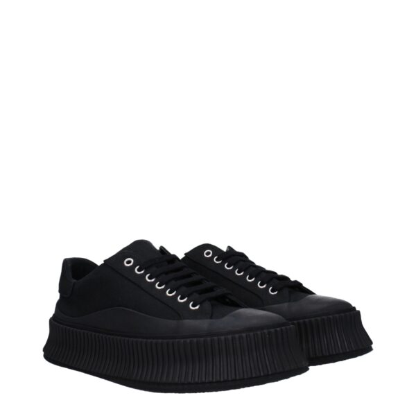 Jil Sander Black Fabric Platform Sneakers – Image 2