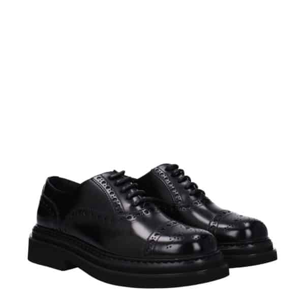 Dolce & Gabbana Black Leather Oxfords And Derbies – Image 2