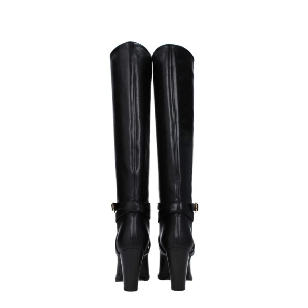Celine Black Leather High Heel Boots – Image 5