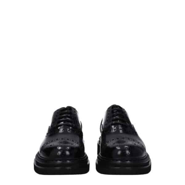 Dolce & Gabbana Black Leather Oxfords And Derbies – Image 3