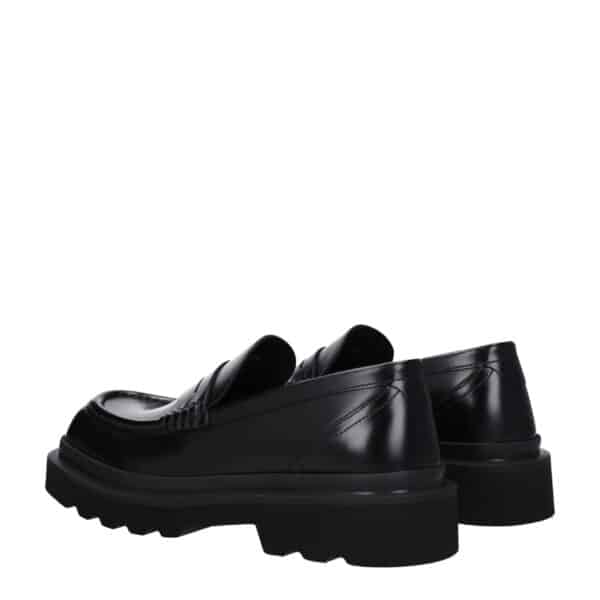 Dolce & Gabbana Black Leather Slip-On Loafers – Image 4