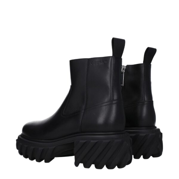 Off-White Black Leather Ankle Boots – Image 4