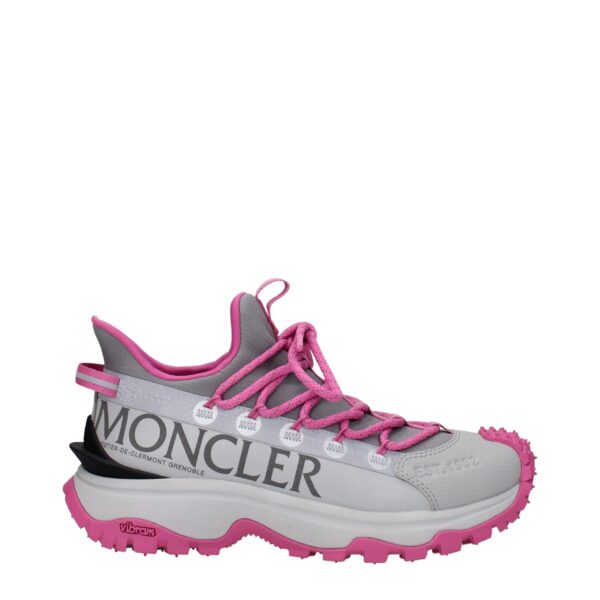 Moncler Gray Fabric Athletic Sneakers