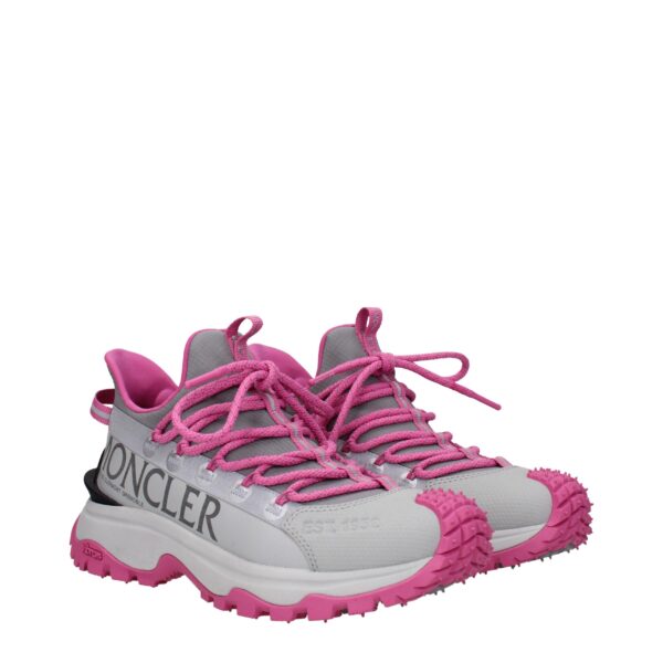 Moncler Gray Fabric Athletic Sneakers – Image 2