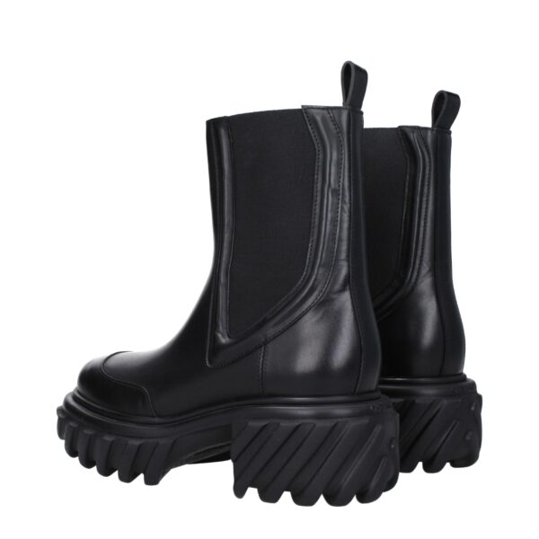 Off-White Black Leather Ankle Boots – Image 4