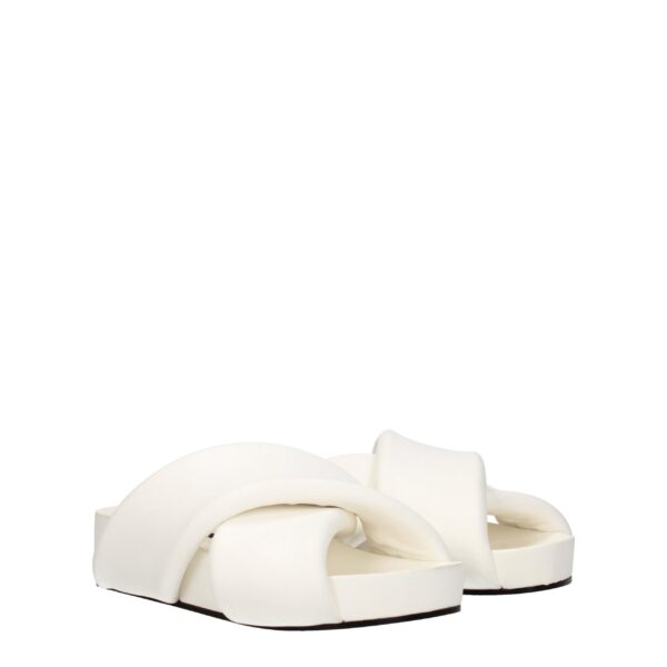 Jil Sander White Leather Slippers Sandals – Image 2