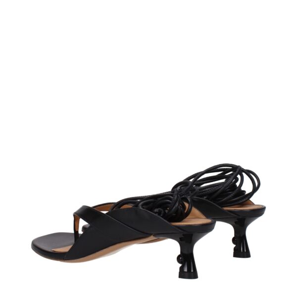 Off-White Black Leather Flip-Flop Sandals – Image 4