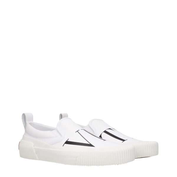 Valentino Garavani White Fabric Slip-On Loafers – Image 2