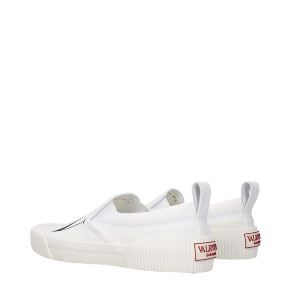 Valentino Garavani White Fabric Slip-On Loafers – Image 4