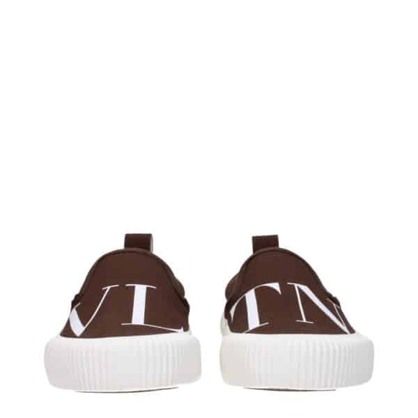 Valentino Garavani Brown Fabric Slip-On Loafers – Image 3