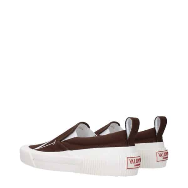 Valentino Garavani Brown Fabric Slip-On Loafers – Image 4