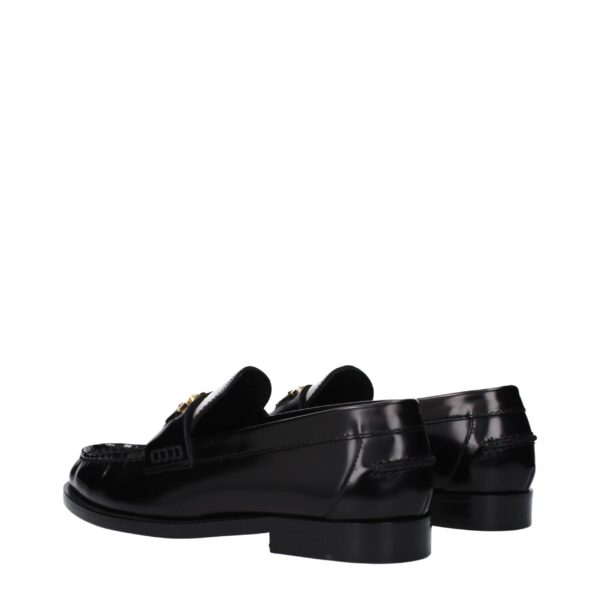 Versace Black Leather Slip-On Loafers – Image 4